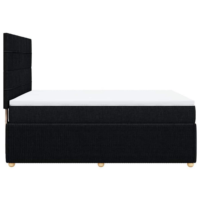 Pat box spring cu saltea, negru, 140x200 cm, textil WALTI