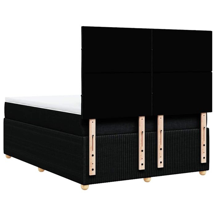 Pat box spring cu saltea, negru, 140x200 cm, textil WALTI