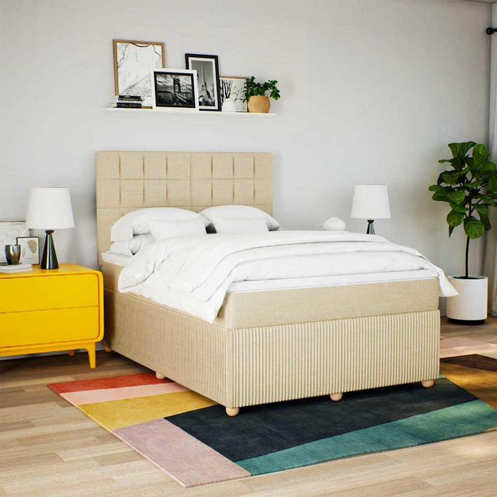 Pat continental cu saltea, crem, 140x200 cm, material textil - WALTI WALTI