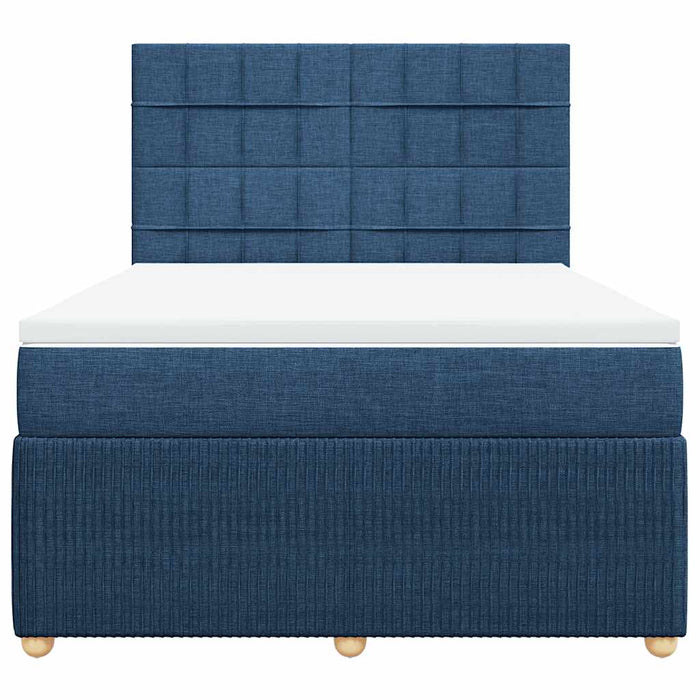 Pat continental cu saltea, albastru, 140x200cm, material textil - WALTI WALTI