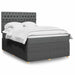 Pat box spring cu saltea, gri închis, 140x200 cm, textil - WALTI WALTI