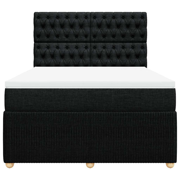 Pat box spring cu saltea, negru, 140x200 cm, textil - WALTI WALTI