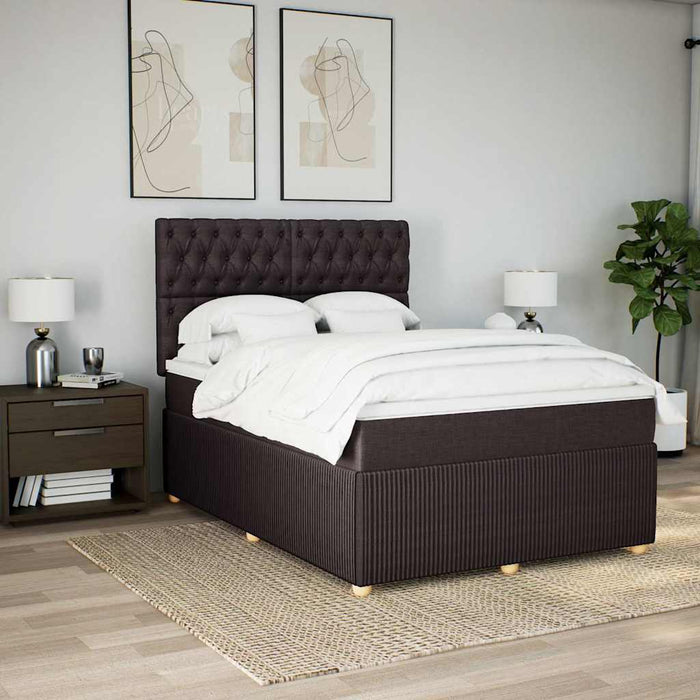 Pat continental cu saltea, maro închis, 140x200 cm, textil - WALTI WALTI