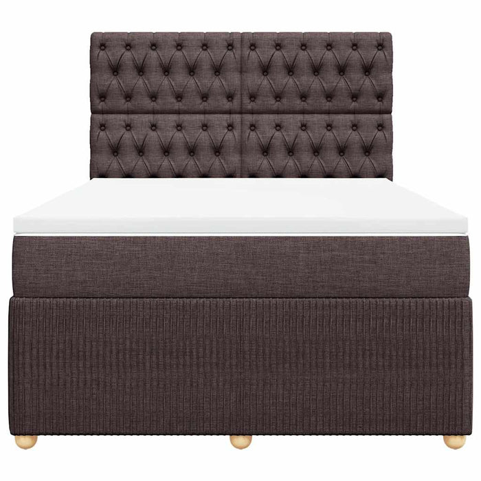 Pat continental cu saltea, maro închis, 140x200 cm, textil - WALTI WALTI