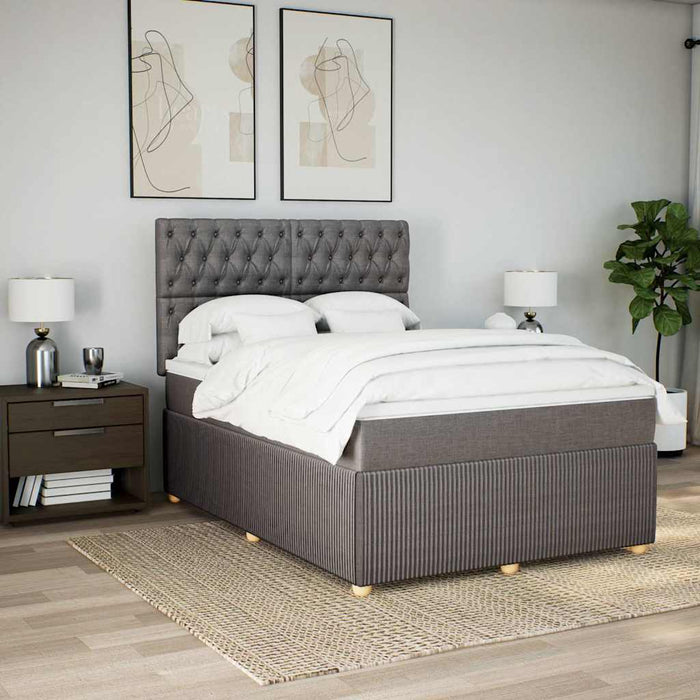Pat continental cu saltea gri taupe 140x200 cm material textil WALTI