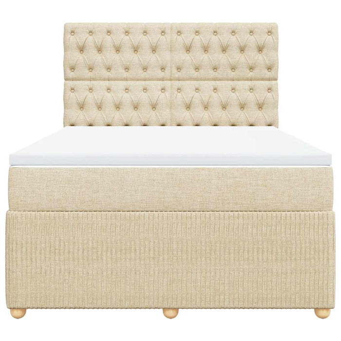 Pat continental cu saltea, crem, 140x200 cm, material textil - WALTI WALTI