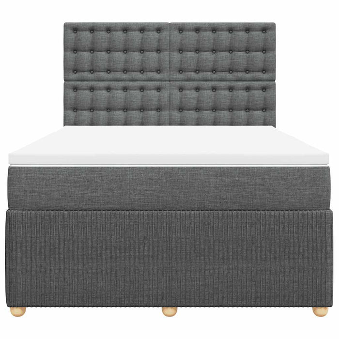 Pat box spring cu saltea, gri închis, 140x200 cm, textil - WALTI WALTI