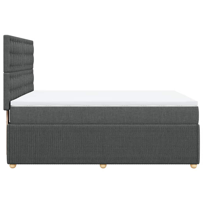 Pat box spring cu saltea, gri închis, 140x200 cm, textil - WALTI WALTI