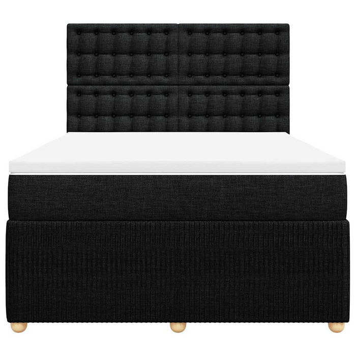 Pat box spring cu saltea, negru, 140x200 cm, textil - WALTI WALTI