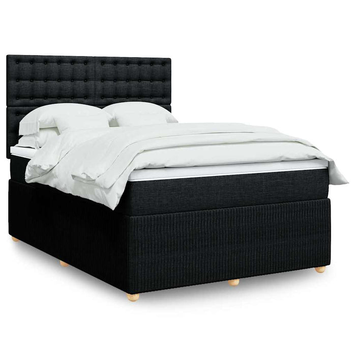 Pat box spring cu saltea, negru, 140x200 cm, textil - WALTI WALTI