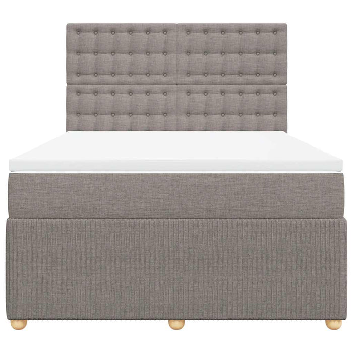 Pat continental cu saltea gri taupe 140x200 cm material textil WALTI