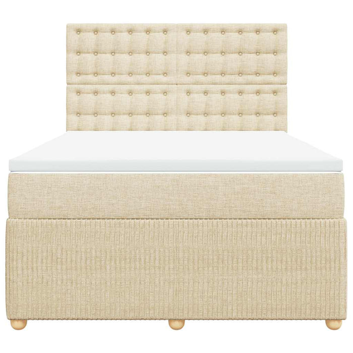 Pat continental cu saltea, crem, 140x200 cm, material textil - WALTI WALTI