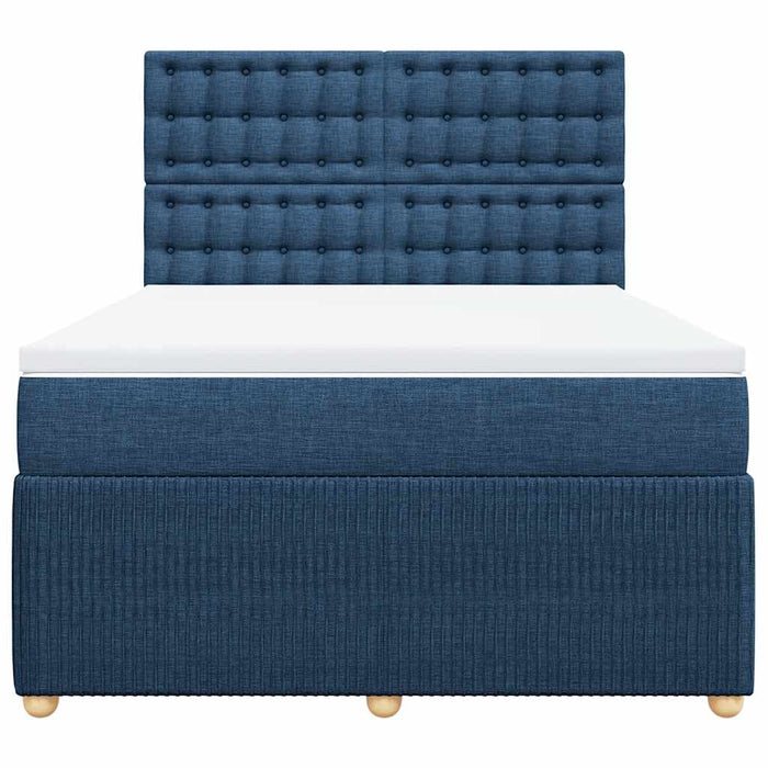 Pat continental cu saltea, albastru, 140x200cm, material textil - WALTI WALTI