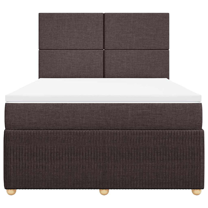 Pat box spring cu saltea, maro închis, 160x200 cm, textil - WALTI WALTI