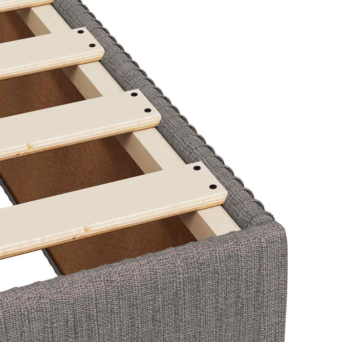 Pat box spring cu saltea, gri taupe, 160x200 cm material textil WALTI
