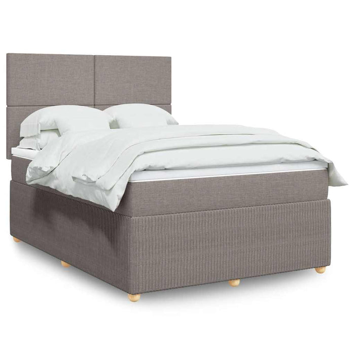 Pat box spring cu saltea, gri taupe, 160x200 cm material textil WALTI