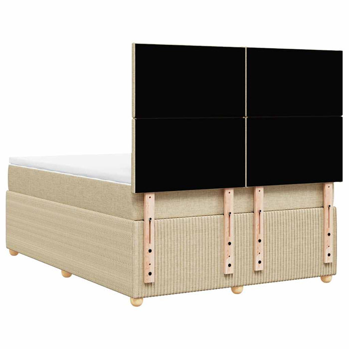 Pat box spring cu saltea, crem, 160x200 cm, material textil - WALTI WALTI