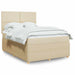 Pat box spring cu saltea, crem, 160x200 cm, material textil - WALTI WALTI