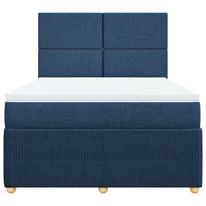 Pat continental cu saltea, albastru, 160x200cm, material textil - WALTI WALTI