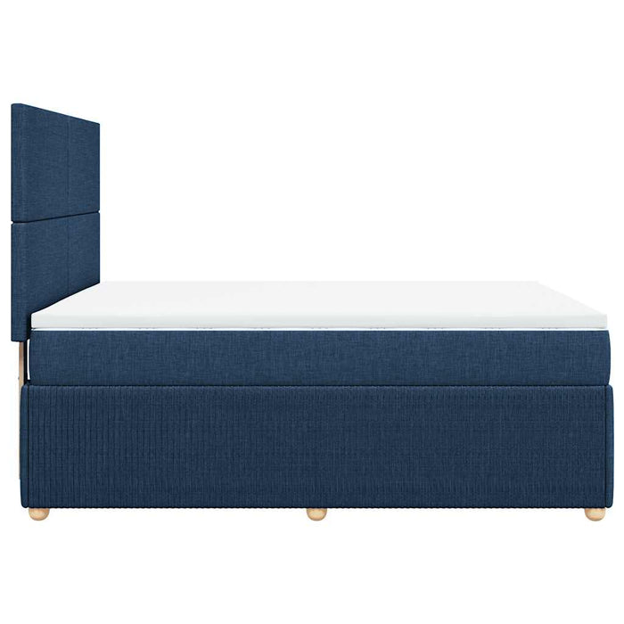 Pat continental cu saltea, albastru, 160x200cm, material textil - WALTI WALTI