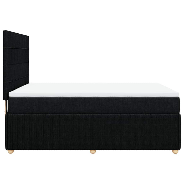 Pat box spring cu saltea, negru, 160x200 cm, textil - WALTI WALTI