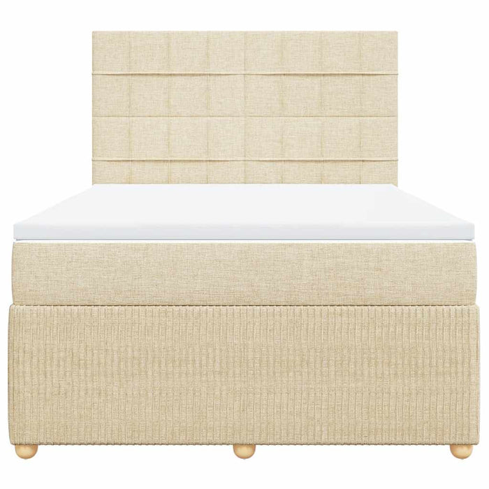 Pat box spring cu saltea, crem, 160x200 cm, material textil - WALTI WALTI