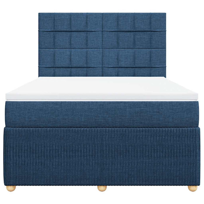 Pat continental cu saltea, albastru, 160x200cm, material textil WALTI