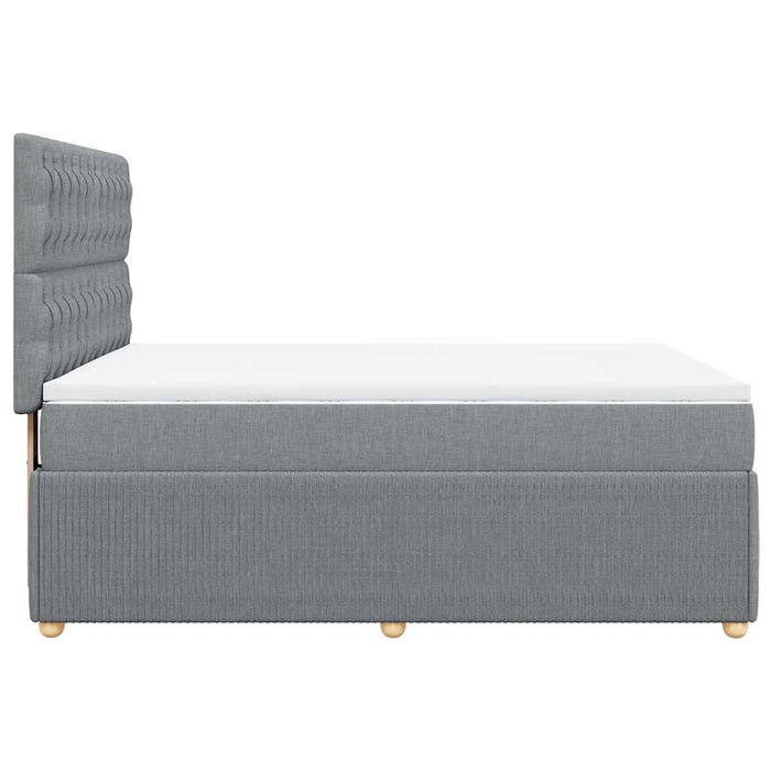 Pat continental cu saltea, gri deschis, 160x200 cm, textil WALTI