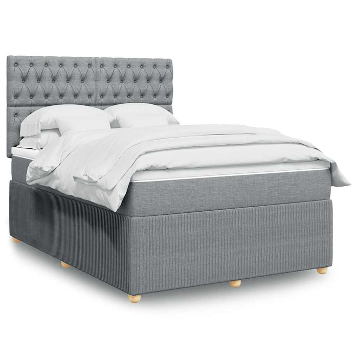 Pat continental cu saltea, gri deschis, 160x200 cm, textil WALTI