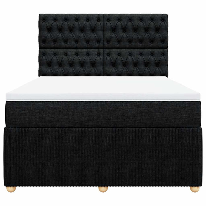 Pat box spring cu saltea, negru, 160x200 cm, textil - WALTI WALTI