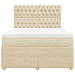 Pat box spring cu saltea, crem, 160x200 cm, material textil - WALTI WALTI