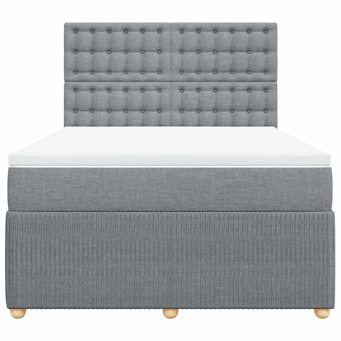 Pat continental cu saltea, gri deschis, 160x200 cm, textil - WALTI WALTI