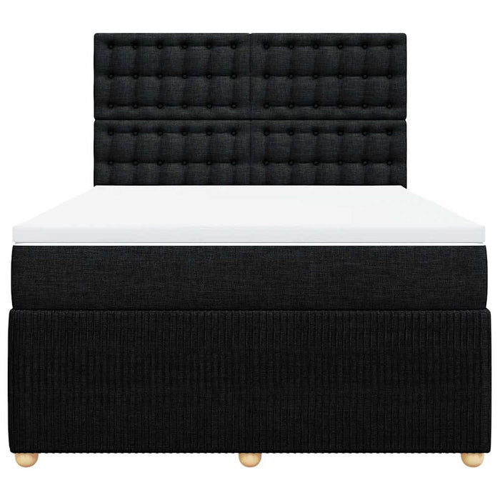 Pat box spring cu saltea, negru, 160x200 cm, textil - WALTI WALTI