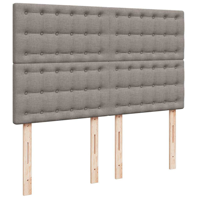 Pat box spring cu saltea, gri taupe, 160x200 cm material textil WALTI