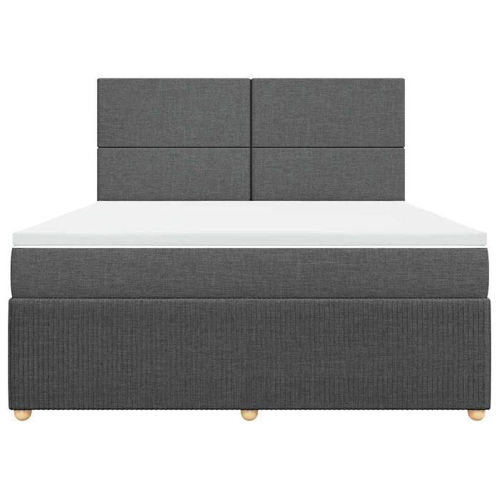 Pat box spring cu saltea, gri închis, 180x200 cm, textil - WALTI WALTI