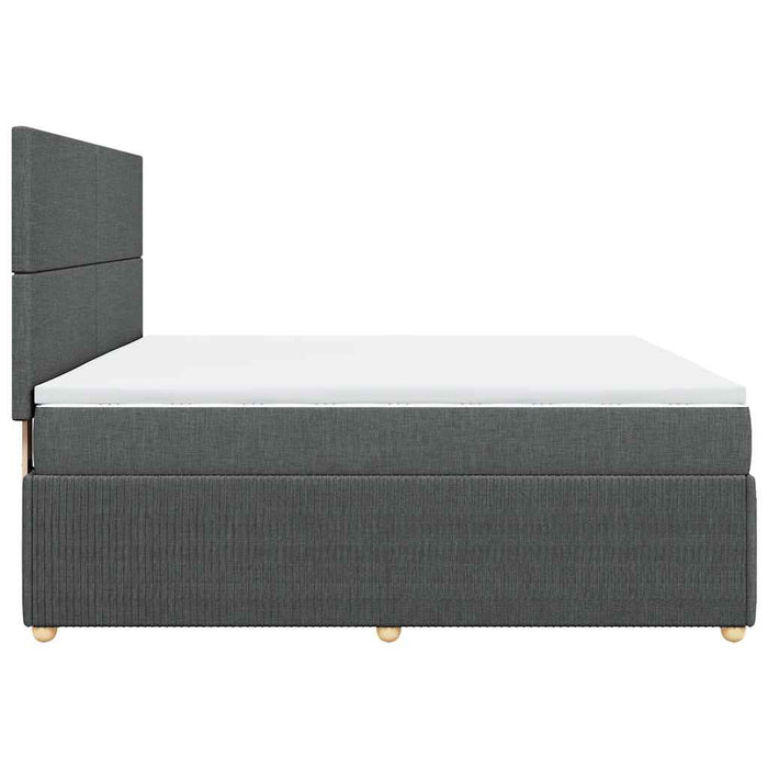 Pat box spring cu saltea, gri închis, 180x200 cm, textil - WALTI WALTI