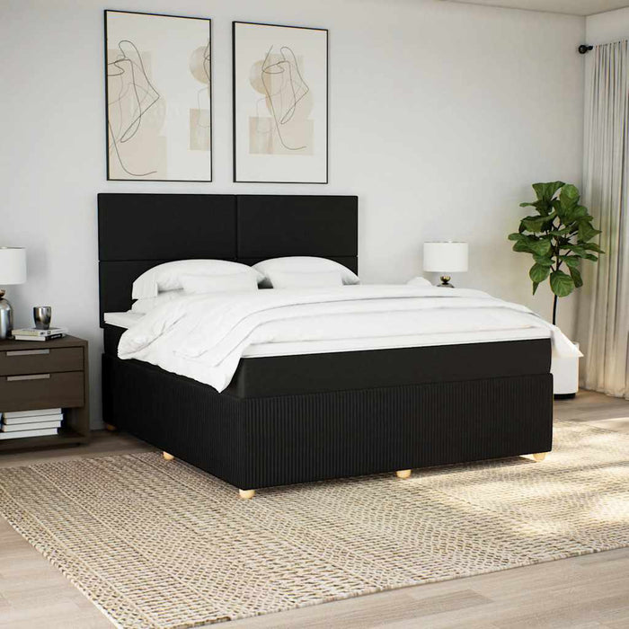 Pat box spring cu saltea, negru, 180x200 cm, catifea - WALTI WALTI