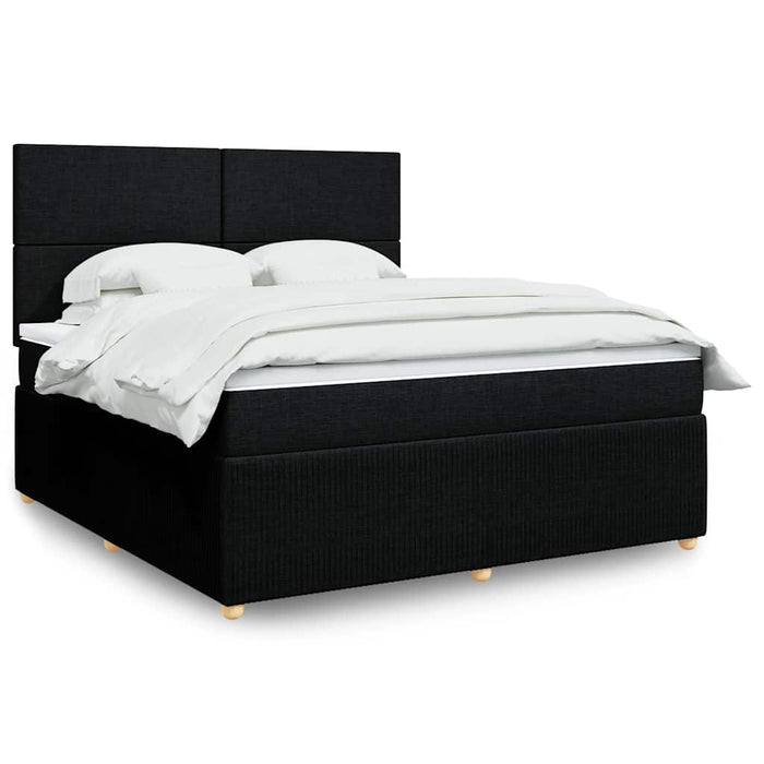 Pat box spring cu saltea, negru, 180x200 cm, catifea - WALTI WALTI