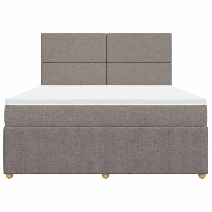 Pat continental cu saltea, gri taupe, 180x200 cm, textil WALTI