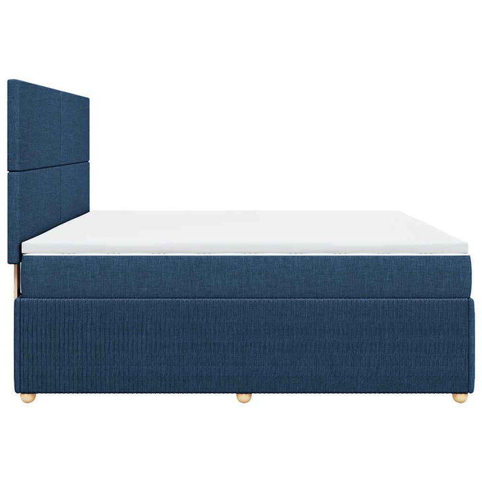 Pat box spring cu saltea, albastru, 180x200 cm, material textil - WALTI WALTI