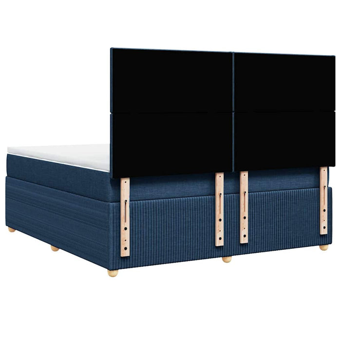 Pat box spring cu saltea, albastru, 180x200 cm, material textil - WALTI WALTI