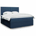 Pat box spring cu saltea, albastru, 180x200 cm, material textil - WALTI WALTI