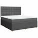 Pat box spring cu saltea, gri închis, 180x200 cm, textil - WALTI WALTI
