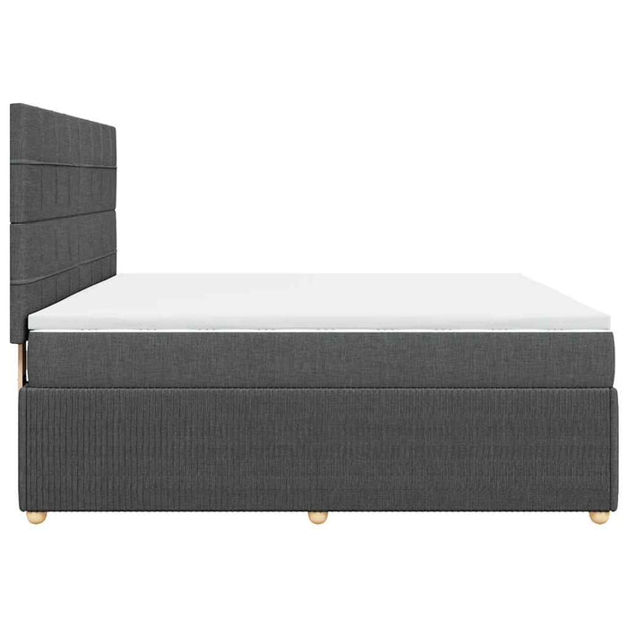 Pat box spring cu saltea, gri închis, 180x200 cm, textil - WALTI WALTI