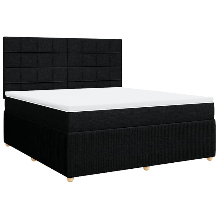 Pat box spring cu saltea, negru, 180x200 cm, catifea - WALTI WALTI