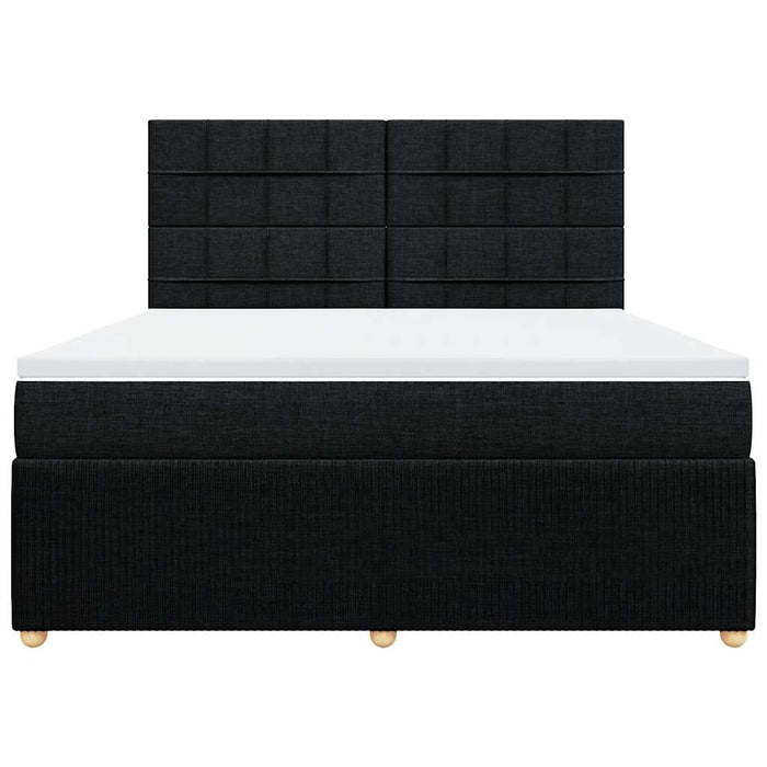 Pat box spring cu saltea, negru, 180x200 cm, catifea - WALTI WALTI