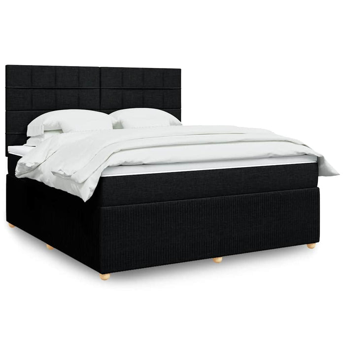 Pat box spring cu saltea, negru, 180x200 cm, catifea - WALTI WALTI