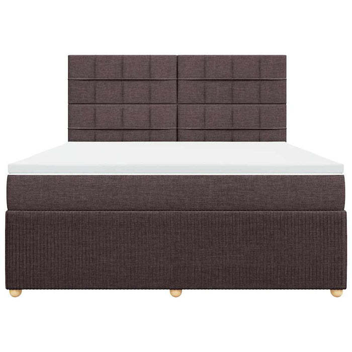Pat continental cu saltea maro închis 180x200cm material textil - WALTI WALTI