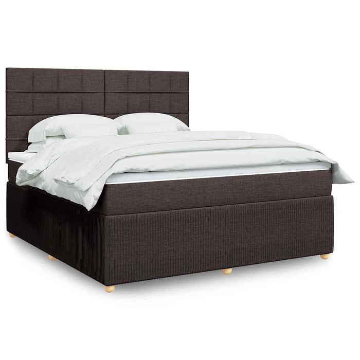 Pat continental cu saltea maro închis 180x200cm material textil - WALTI WALTI