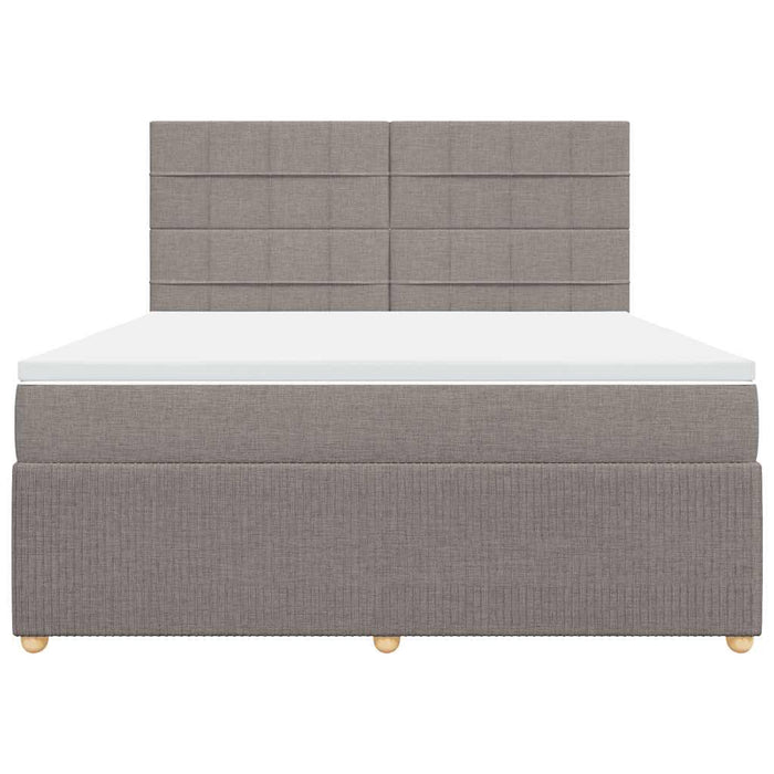 Pat continental cu saltea, gri taupe, 180x200 cm, textil WALTI